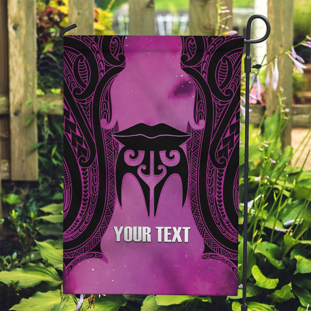 Personalised Moko Kauae New Zealand Garden Flag Maori Chin Tattoo Pink - Polynesian Pride