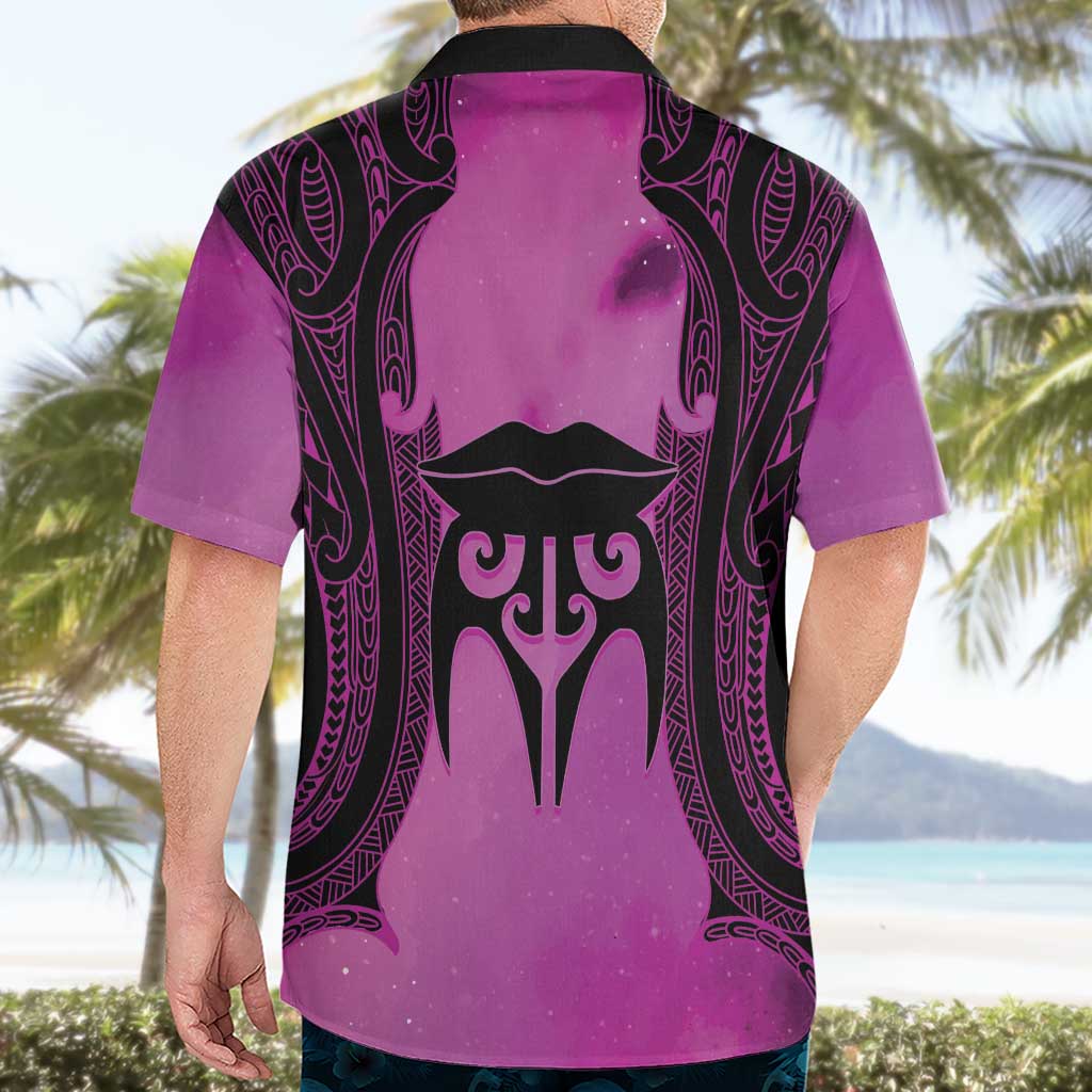 Personalised Moko Kauae New Zealand Hawaiian Shirt Maori Chin Tattoo Pink - Polynesian Pride