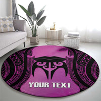 Personalised Moko Kauae New Zealand Round Carpet Maori Chin Tattoo Pink - Polynesian Pride