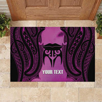 Personalised Moko Kauae New Zealand Rubber Doormat Maori Chin Tattoo Pink LT14 Pink - Polynesian Pride