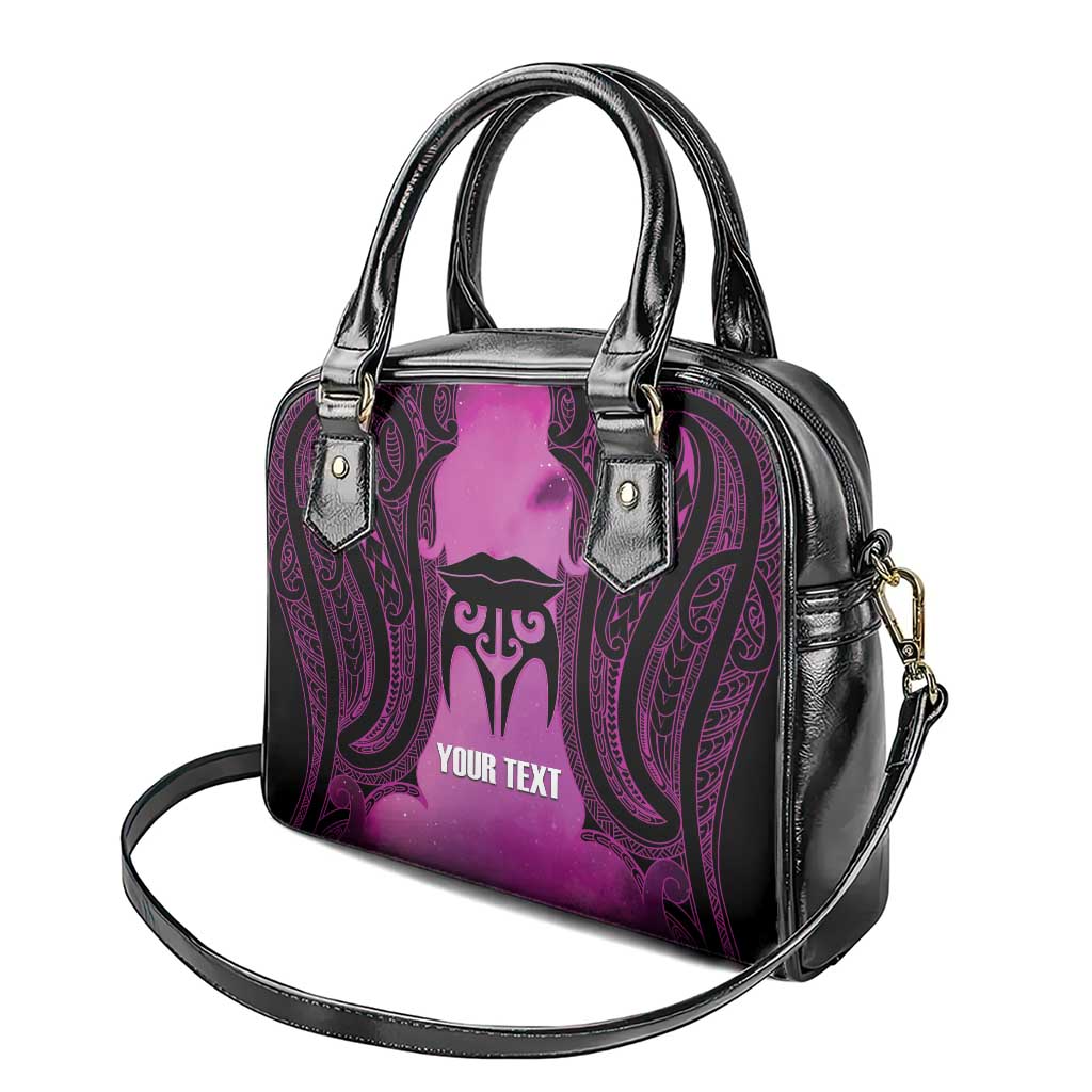 Personalised Moko Kauae New Zealand Shoulder Handbag Maori Chin Tattoo Pink - Polynesian Pride