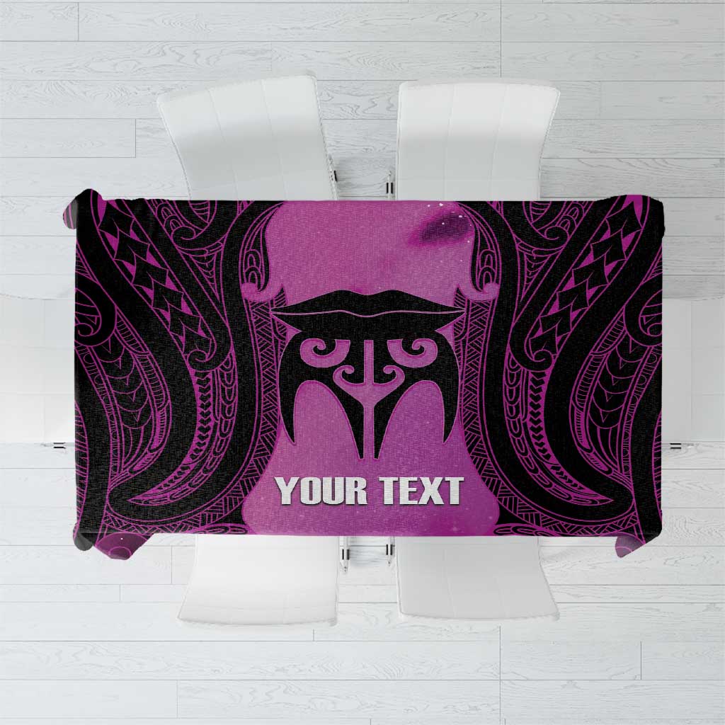 Personalised Moko Kauae New Zealand Tablecloth Maori Chin Tattoo Pink LT14 Pink - Polynesian Pride