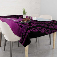 Personalised Moko Kauae New Zealand Tablecloth Maori Chin Tattoo Pink LT14 - Polynesian Pride