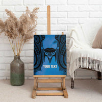 Personalised Moko Kauae New Zealand Canvas Wall Art Maori Chin Tattoo Blue LT14 - Polynesian Pride