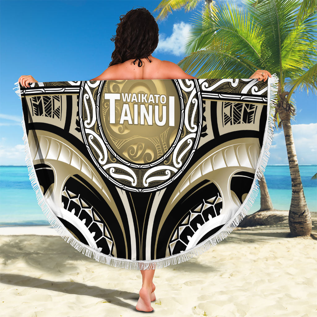 Aotearoa Waikato Tainui Beach Blanket Maori Iwi Poutama Puhoro Tattoo LT14 - Polynesian Pride