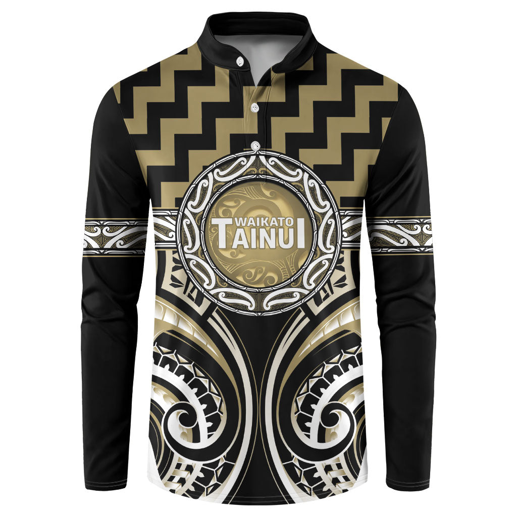 Aotearoa Waikato Tainui Personalised Button Sweatshirt Maori Iwi Poutama Puhoro Tattoo