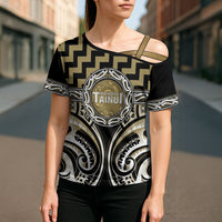 Aotearoa Waikato Tainui Personalised Cross Shoulder Shirt Maori Iwi Poutama Puhoro Tattoo LT14 - Polynesian Pride