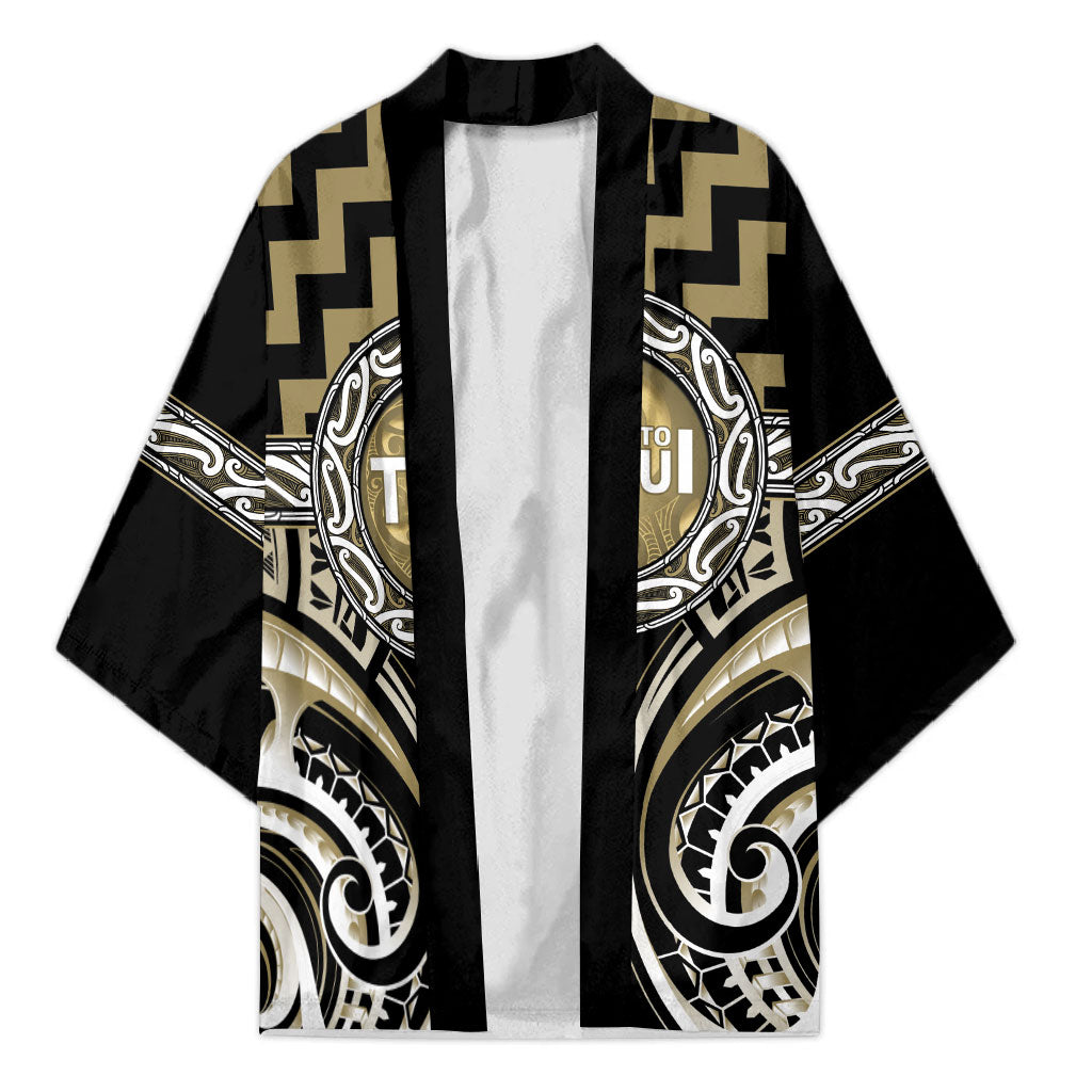 Aotearoa Waikato Tainui Personalised Kimono Maori Iwi Poutama Puhoro Tattoo LT14 Unisex Old Yellow - Polynesian Pride