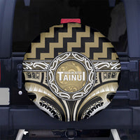 Aotearoa Waikato Tainui Spare Tire Cover Maori Iwi Poutama Puhoro Tattoo LT14 No hole Old Yellow - Polynesian Pride