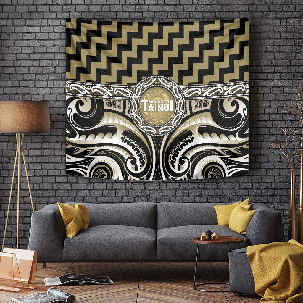 Aotearoa Waikato Tainui Tapestry Maori Iwi Poutama Puhoro Tattoo LT14 Old Yellow - Polynesian Pride