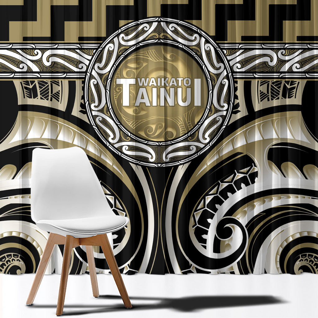 Aotearoa Waikato Tainui Window Curtain Maori Iwi Poutama Puhoro Tattoo LT14 - Polynesian Pride