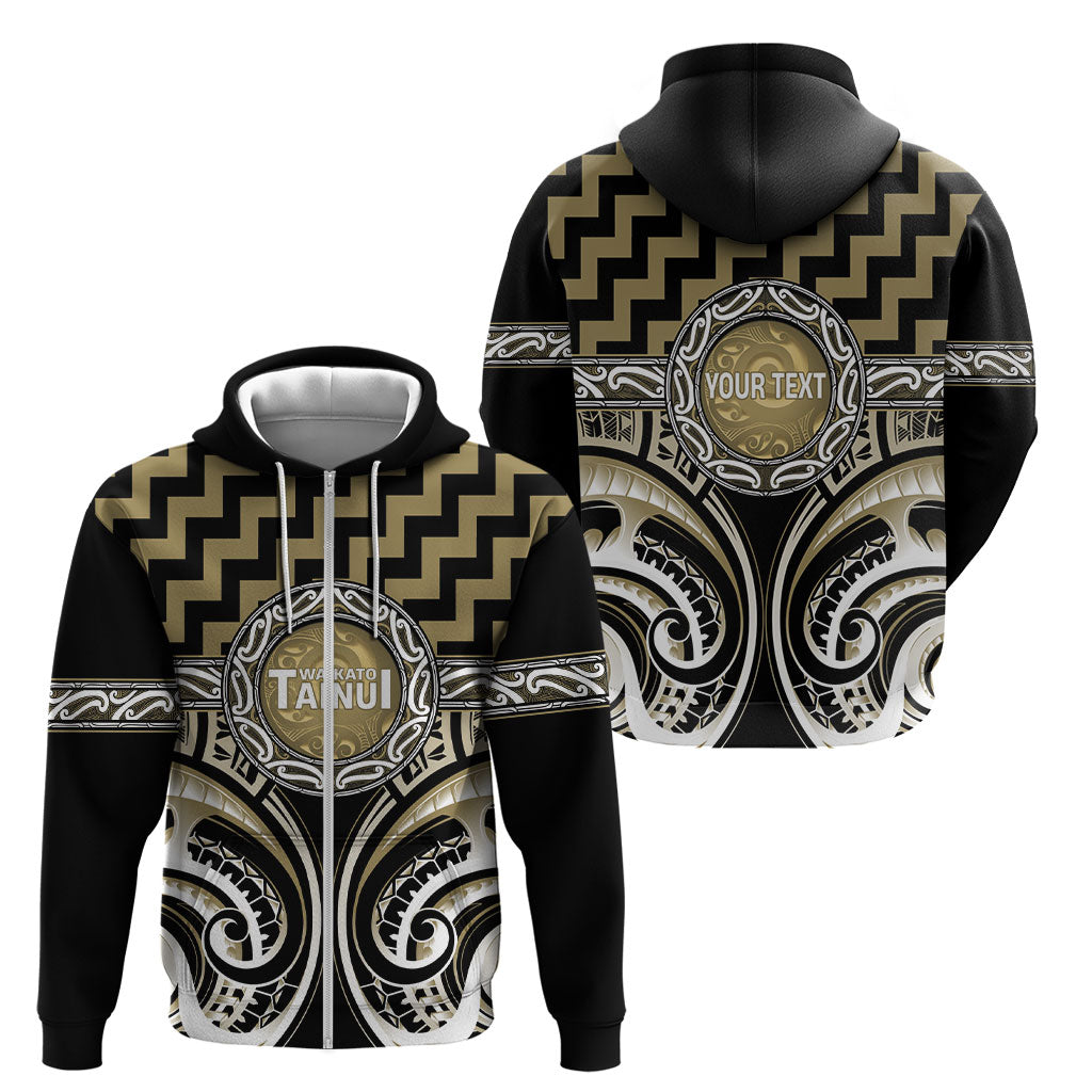 Aotearoa Waikato Tainui Personalised Zip Hoodie Maori Iwi Poutama Puhoro Tattoo LT14 - Polynesian Pride
