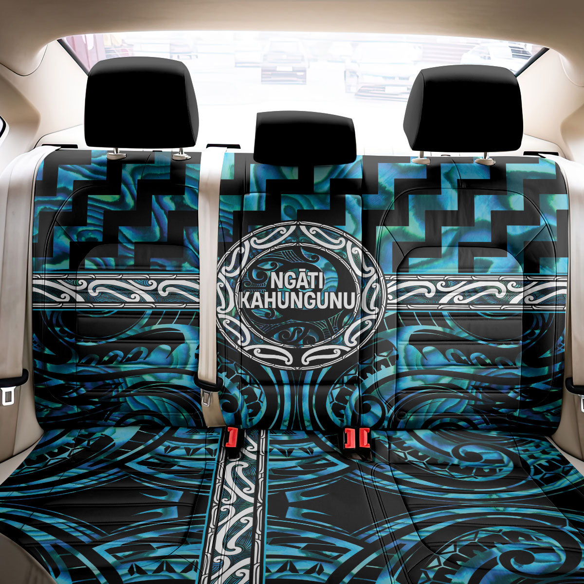 Aotearoa Ngati Kahungunu Back Car Seat Cover Maori Iwi Poutama Puhoro Tattoo LT14 - Polynesian Pride