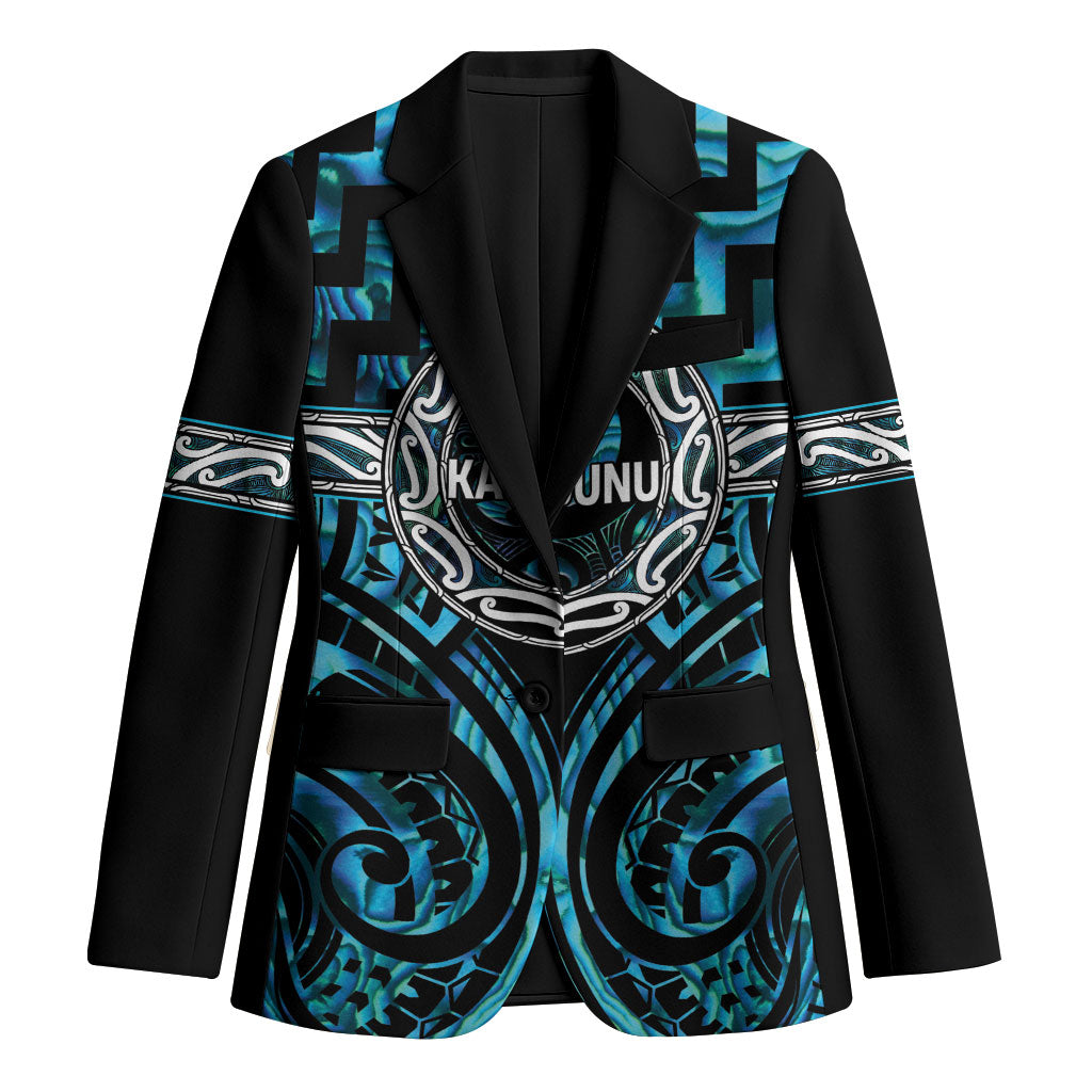 Aotearoa Ngati Kahungunu Personalised Blazer Maori Iwi Poutama Puhoro Tattoo LT14 Unisex Turquoise - Polynesian Pride