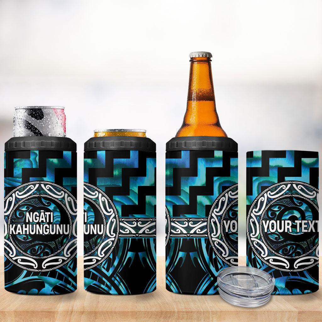 Aotearoa Ngati Kahungunu Personalised 4 in 1 Can Cooler Tumbler Maori Iwi Poutama Puhoro Tattoo LT14 - Polynesian Pride