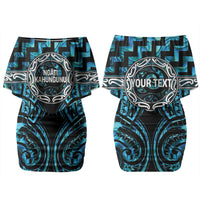 Aotearoa Ngati Kahungunu Personalised Couples Matching Off Shoulder Short Dress and Long Sleeve Button Shirt Maori Iwi Poutama Puhoro Tattoo LT14 - Polynesian Pride