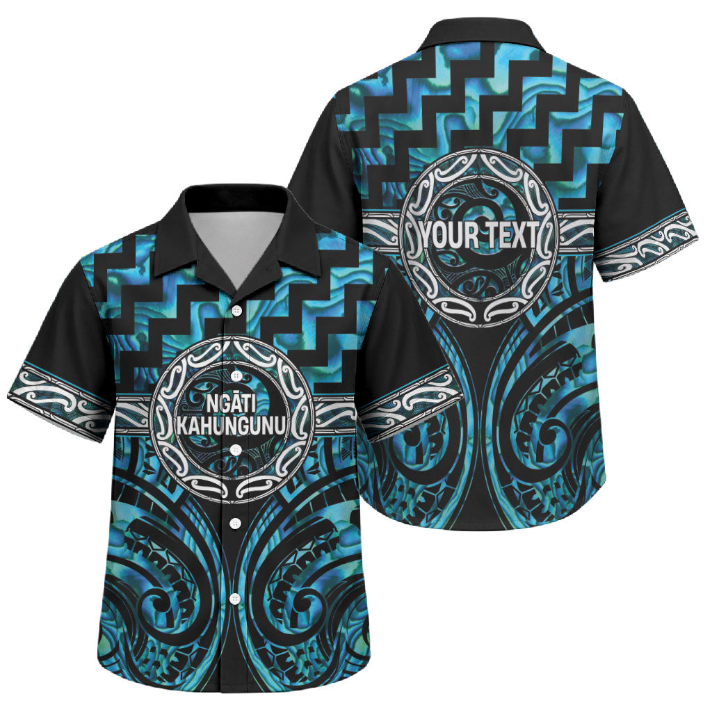 Aotearoa Ngati Kahungunu Personalised Family Matching Summer Maxi Dress and Hawaiian Shirt Maori Iwi Poutama Puhoro Tattoo LT14 Son's Shirt Turquoise - Polynesian Pride