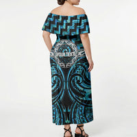 Aotearoa Ngati Kahungunu Personalised Off Shoulder Maxi Dress Maori Iwi Poutama Puhoro Tattoo LT14 - Polynesian Pride