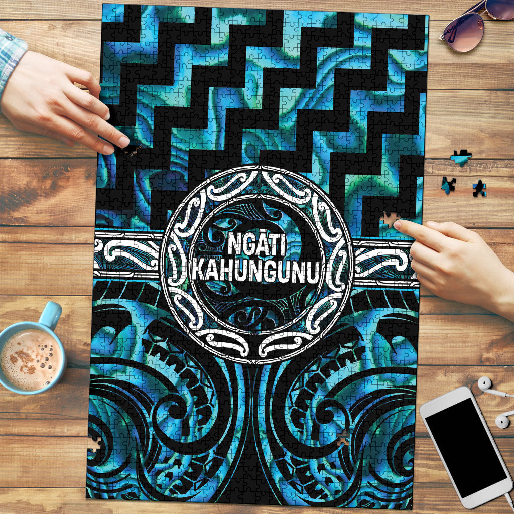 Aotearoa Ngati Kahungunu Puzzle Maori Iwi Poutama Puhoro Tattoo LT14 Turquoise - Polynesian Pride