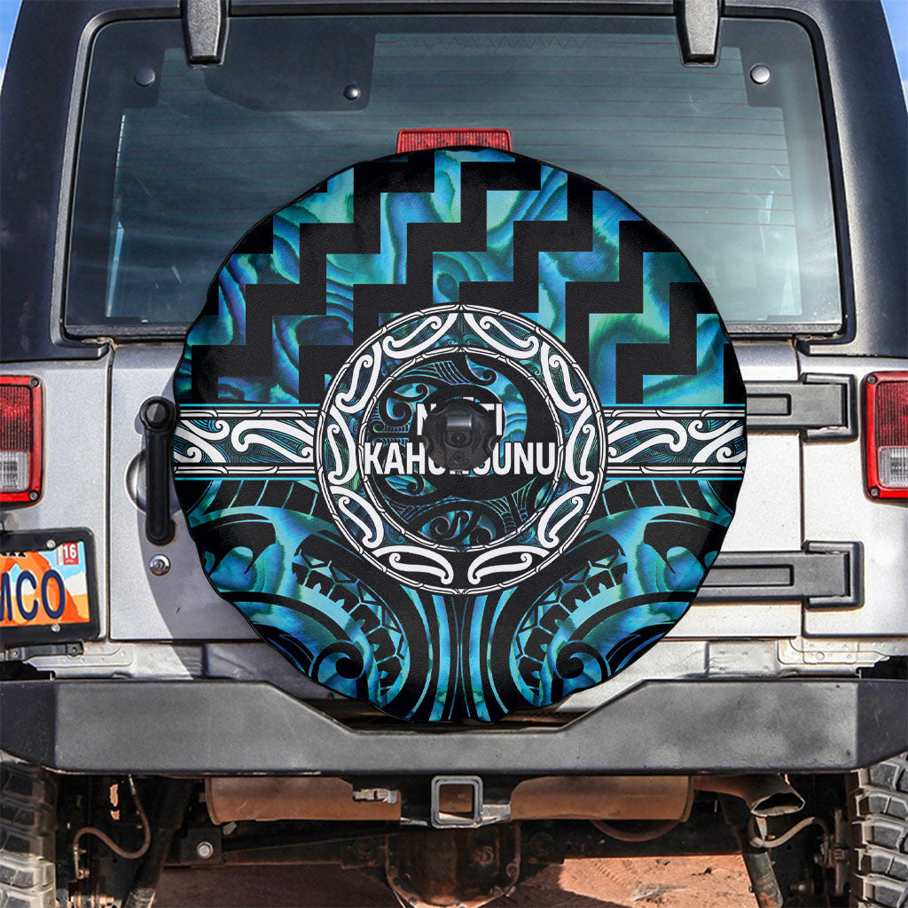 Aotearoa Ngati Kahungunu Spare Tire Cover Maori Iwi Poutama Puhoro Tattoo LT14 Turquoise - Polynesian Pride