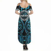 Aotearoa Ngati Kahungunu Personalised Summer Maxi Dress Maori Iwi Poutama Puhoro Tattoo LT14 - Polynesian Pride