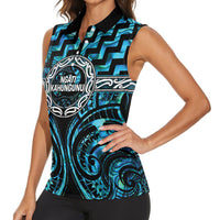 Aotearoa Ngati Kahungunu Personalised Women Sleeveless Polo Shirt Maori Iwi Poutama Puhoro Tattoo LT14 - Polynesian Pride