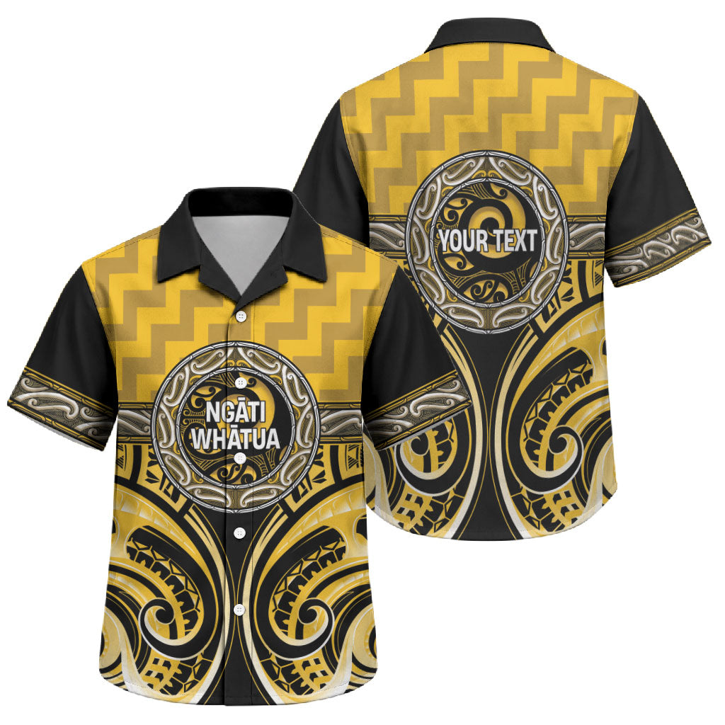Aotearoa Ngati Whatua Personalised Family Matching Off Shoulder Maxi Dress and Hawaiian Shirt Maori Iwi Poutama Puhoro Tattoo LT14 Son's Shirt Yellow - Polynesian Pride