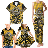 Aotearoa Ngati Whatua Personalised Family Matching Tank Maxi Dress and Hawaiian Shirt Maori Iwi Poutama Puhoro Tattoo LT14 - Polynesian Pride