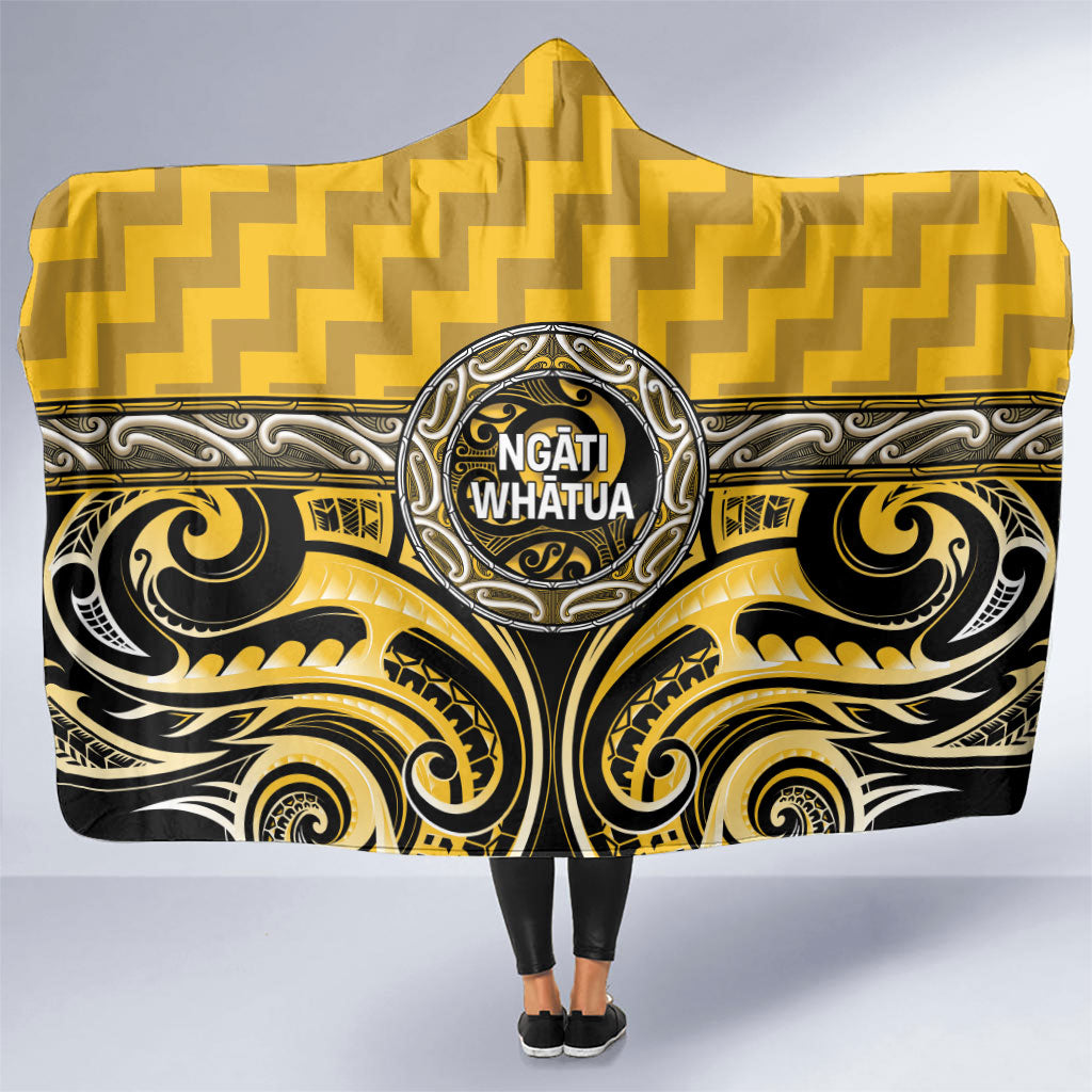 Aotearoa Ngati Whatua Hooded Blanket Maori Iwi Poutama Puhoro Tattoo LT14 One Size Yellow - Polynesian Pride