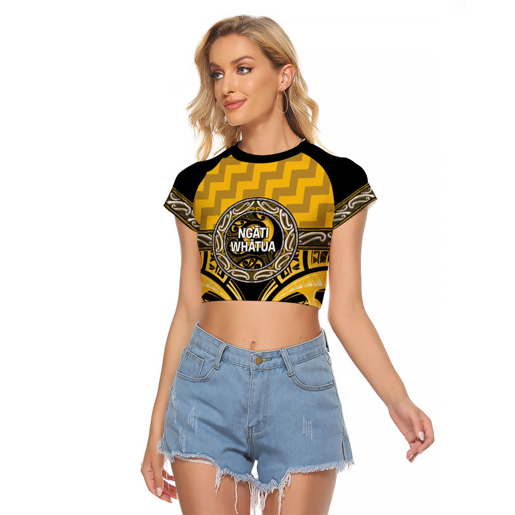 Aotearoa Ngati Whatua Personalised Raglan Cropped T Shirt Maori Iwi Poutama Puhoro Tattoo