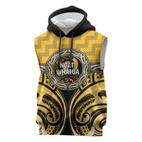 Aotearoa Ngati Whatua Personalised Sleeveless Hoodie Maori Iwi Poutama Puhoro Tattoo LT14 Yellow - Polynesian Pride