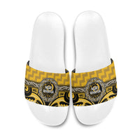 Aotearoa Ngati Whatua Slide Sandals Maori Iwi Poutama Puhoro Tattoo LT14 Yellow - Polynesian Pride