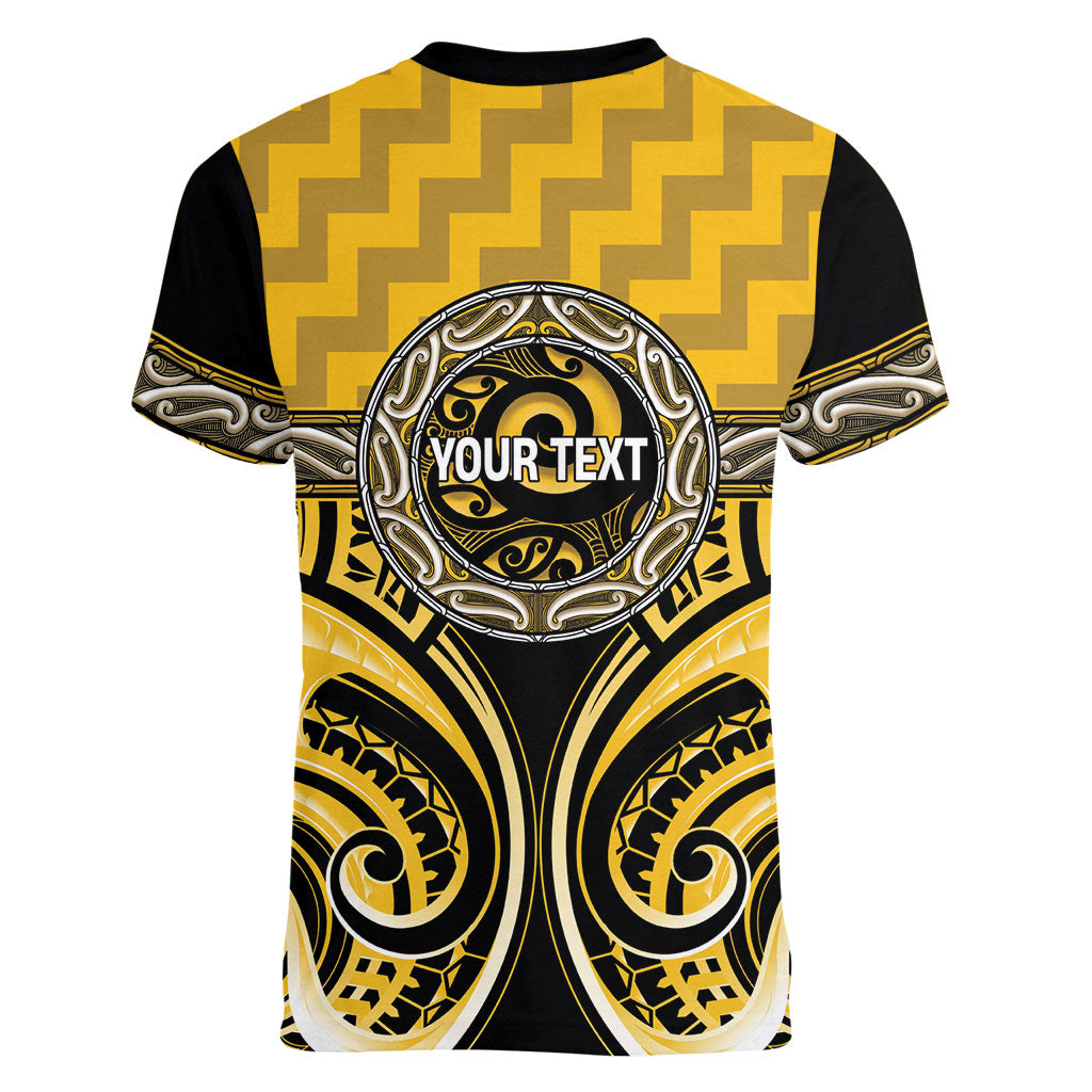 Aotearoa Ngati Whatua Personalised Women V-Neck T-Shirt Maori Iwi Poutama Puhoro Tattoo LT14 - Polynesian Pride