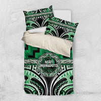 Aotearoa Ngati Maniapoto Bedding Set Maori Iwi Poutama Puhoro Tattoo LT14 US Twin 172cm x 218cm Green - Polynesian Pride