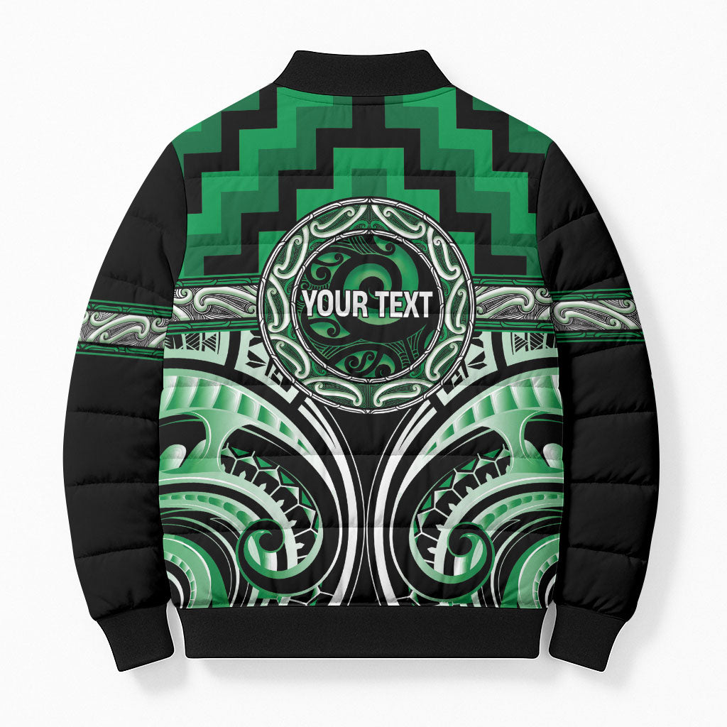 Aotearoa Ngati Maniapoto Personalised Bomber Puffer Jacket Maori Iwi Poutama Puhoro Tattoo LT14 - Polynesian Pride