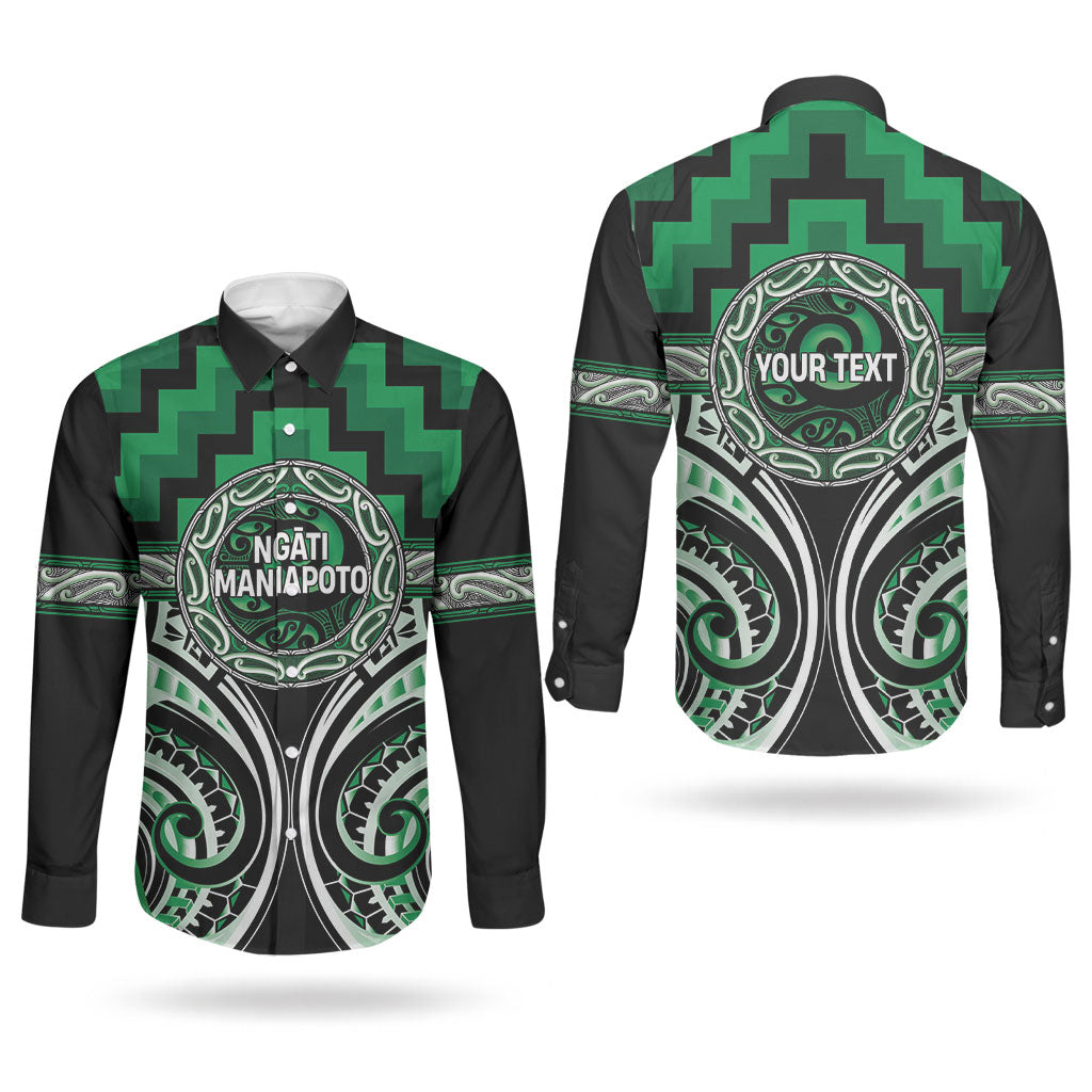 Aotearoa Ngati Maniapoto Personalised Couples Matching Off The Shoulder Long Sleeve Dress and Long Sleeve Button Shirt Maori Iwi Poutama Puhoro Tattoo LT14 - Polynesian Pride