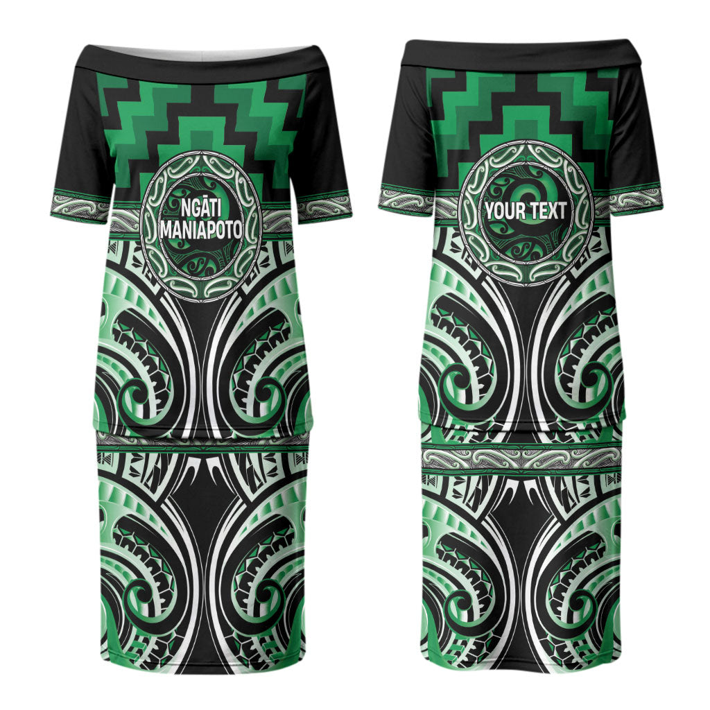 Aotearoa Ngati Maniapoto Personalised Couples Matching Puletasi and Hawaiian Shirt Maori Iwi Poutama Puhoro Tattoo LT14 - Polynesian Pride