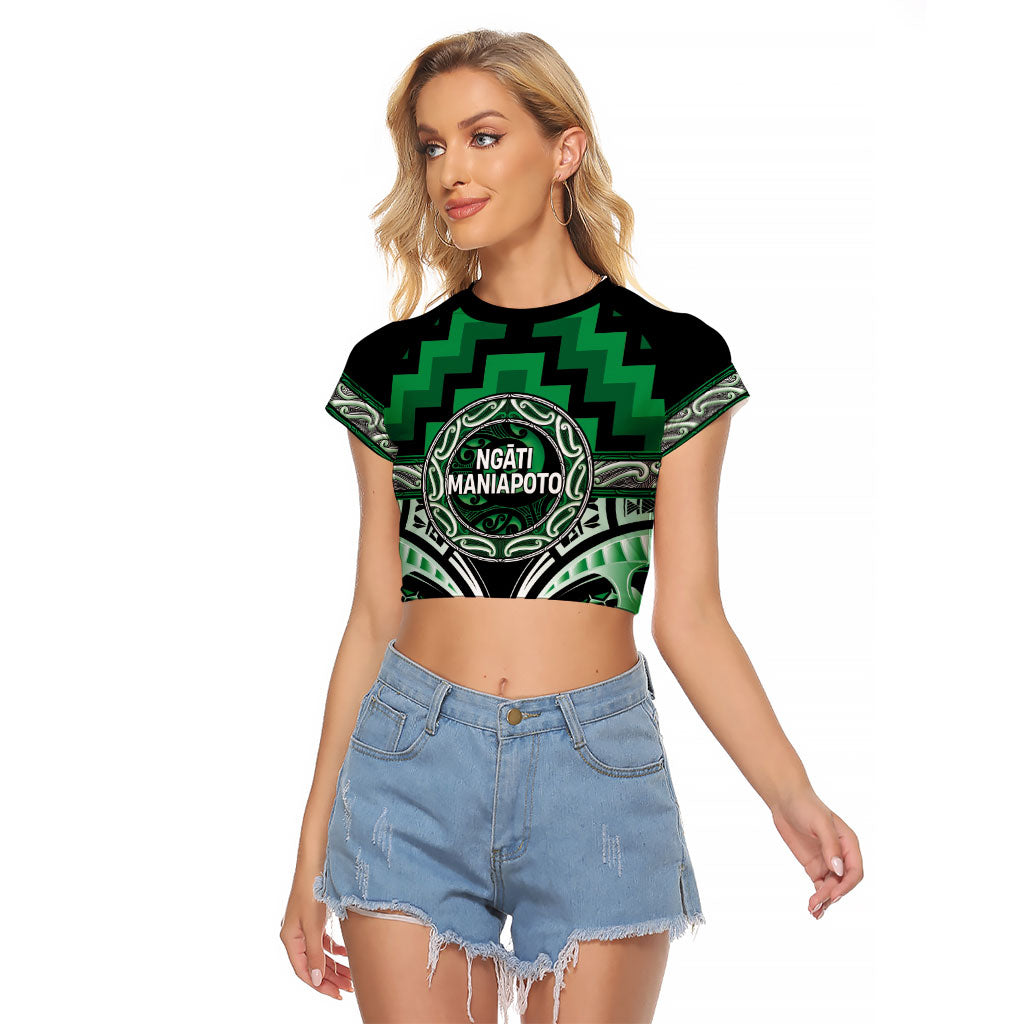 Aotearoa Ngati Maniapoto Personalised Raglan Cropped T Shirt Maori Iwi Poutama Puhoro Tattoo