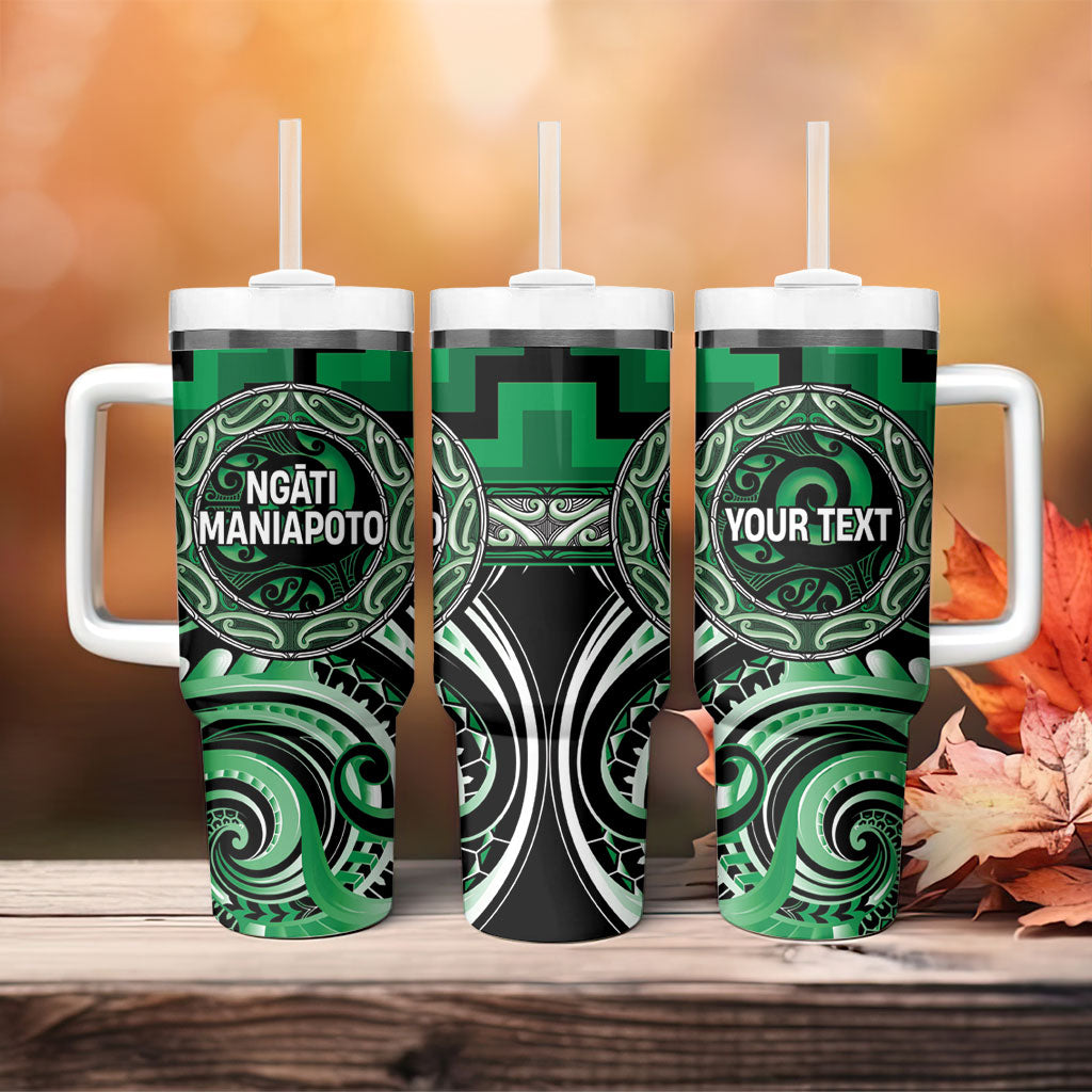 Aotearoa Ngati Maniapoto Personalised Tumbler With Handle Maori Iwi Poutama Puhoro Tattoo LT14 - Polynesian Pride