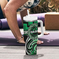Aotearoa Ngati Maniapoto Personalised Tumbler With Handle Maori Iwi Poutama Puhoro Tattoo LT14 - Polynesian Pride