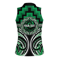 Aotearoa Ngati Maniapoto Personalised Women Sleeveless Polo Shirt Maori Iwi Poutama Puhoro Tattoo LT14 - Polynesian Pride