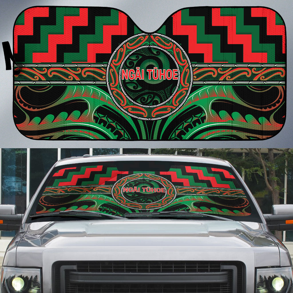Aotearoa Ngai Tuhoe Auto Sun Shade Maori Iwi Poutama Puhoro Tattoo