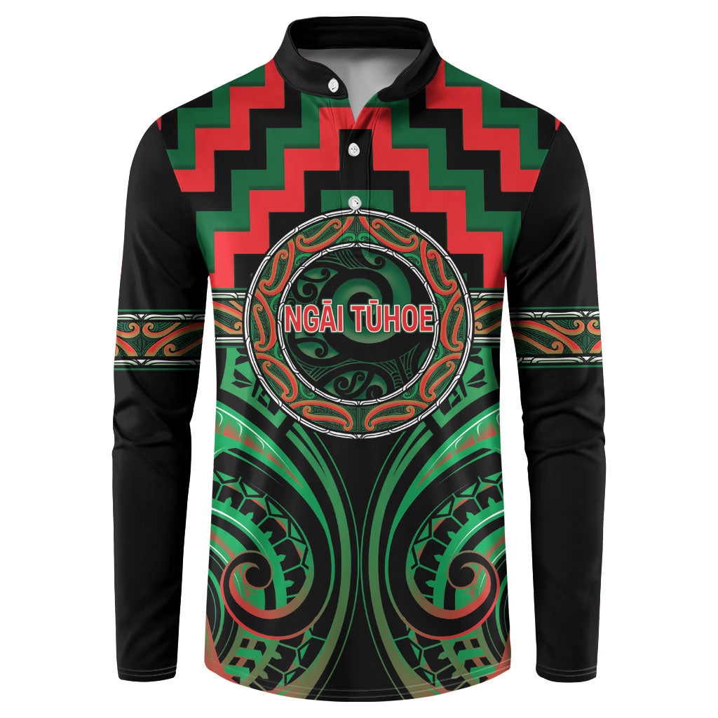 Aotearoa Ngai Tuhoe Personalised Button Sweatshirt Maori Iwi Poutama Puhoro Tattoo LT14 Green - Polynesian Pride