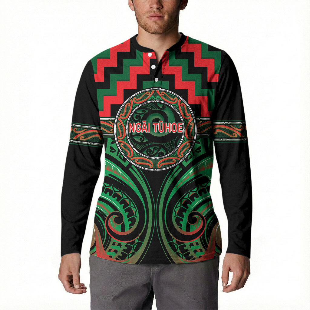 Aotearoa Ngai Tuhoe Personalised Button Sweatshirt Maori Iwi Poutama Puhoro Tattoo LT14 - Polynesian Pride