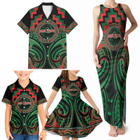 Aotearoa Ngai Tuhoe Personalised Family Matching Tank Maxi Dress and Hawaiian Shirt Maori Iwi Poutama Puhoro Tattoo LT14 - Polynesian Pride