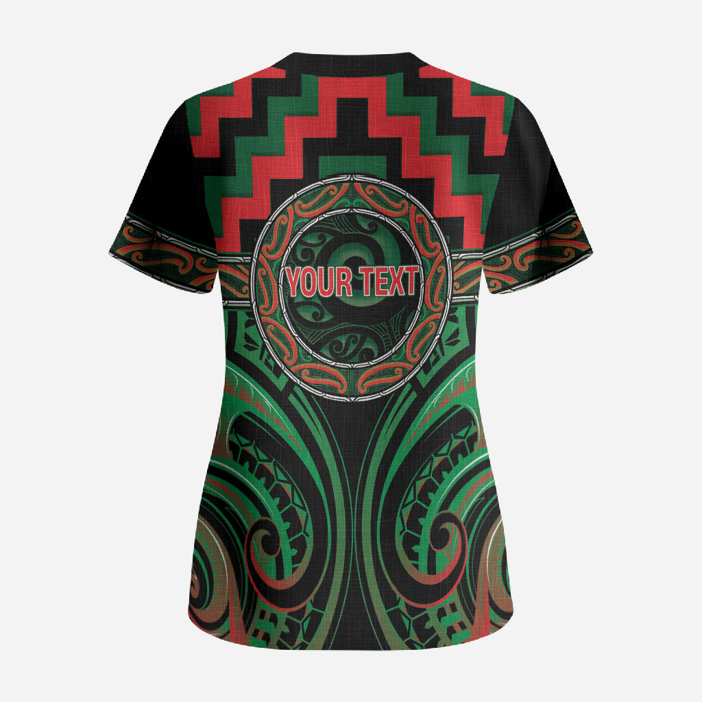 Aotearoa Ngai Tuhoe Personalised Scrub Top Maori Iwi Poutama Puhoro Tattoo LT14 - Polynesian Pride