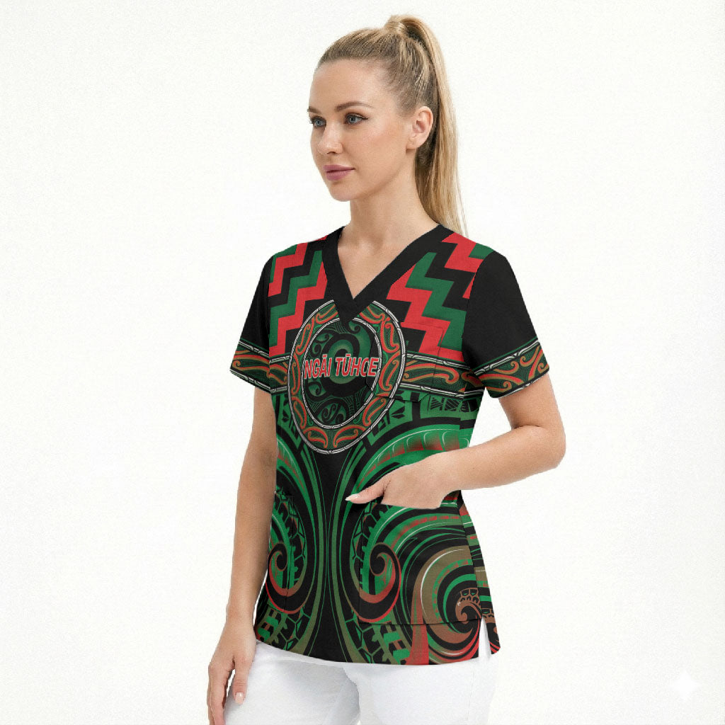 Aotearoa Ngai Tuhoe Personalised Scrub Top Maori Iwi Poutama Puhoro Tattoo LT14 - Polynesian Pride