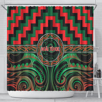 Aotearoa Ngai Tuhoe Shower Curtain Maori Iwi Poutama Puhoro Tattoo LT14 - Polynesian Pride