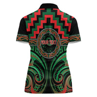 Aotearoa Ngai Tuhoe Personalised Women Polo Shirt Maori Iwi Poutama Puhoro Tattoo LT14 - Polynesian Pride