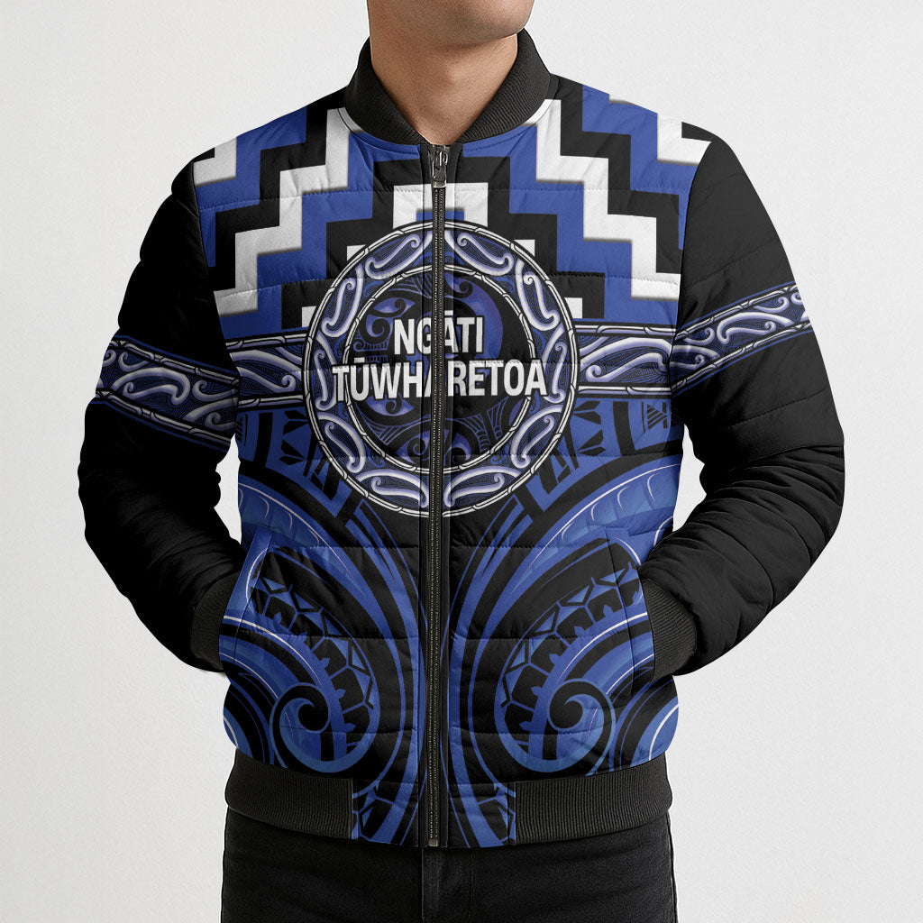 Aotearoa Ngati Tuwharetoa Personalised Bomber Puffer Jacket Maori Iwi Poutama Puhoro Tattoo LT14 - Polynesian Pride